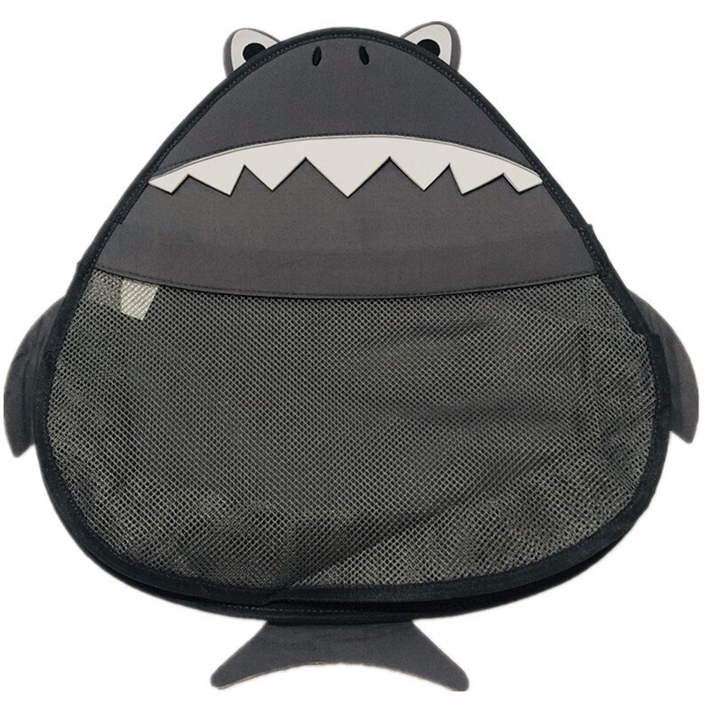 I sacchetti di immagazzinaggio della doccia del fumetto neonati e bambini ricevono la distribuzione delle borse d&#39;attaccatura con i ganci borse impermeabili della maglia del bagno: Dark grey shark