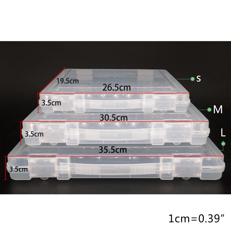 Portable File Case with Handle Buckle Locks Transparent Documents Organizer Box Waterproof Dustproof for Students School55KC