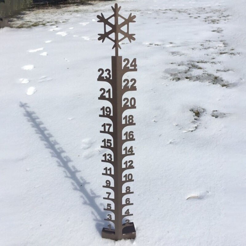Garden Snow Meter Ornaments Motorcycle Pattern Snow Depth Gauge Snowfall Meter Snow Ruler Snow Detector Snow Height Measurer