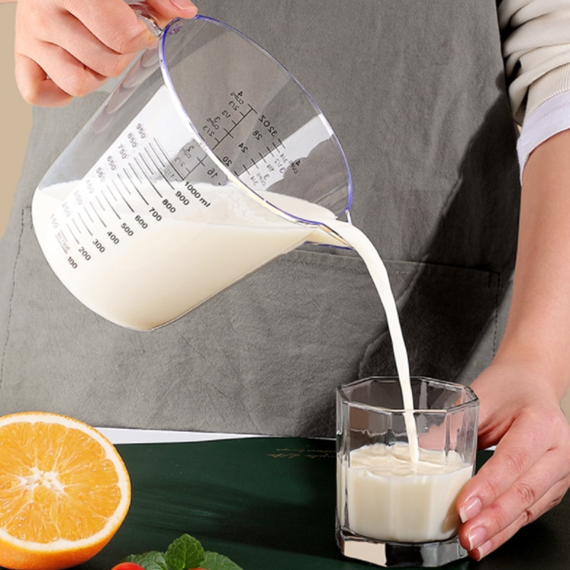 Pour Spout Measuring Cup Visual Scale Metering Cup 150/300/600/1000ml Baking Tool Plastic Transparent Graduated Kitchen Lab Tool