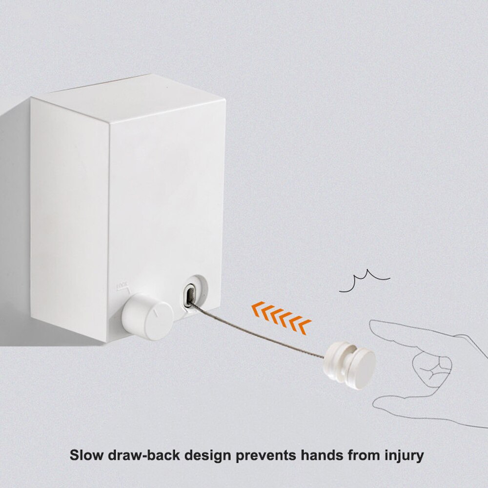 Intrekbare Muur Waslijn Rvs Heavy Duty Wasserij Hanger Drogen Touw Indoor Kleding Lijnen Hangers Muur Droogrek
