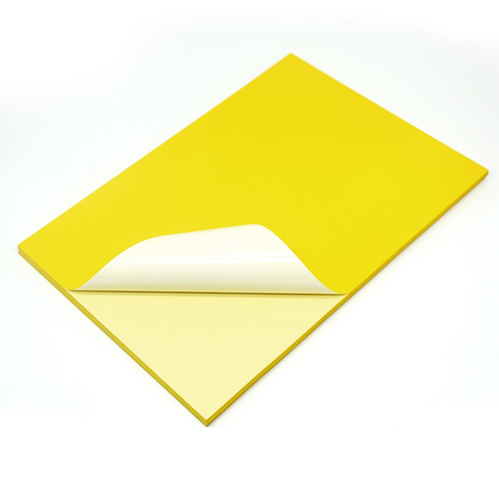 Colorful a4 Paper Self-adhesive Printer Paper Writable A4 Stickers: Yellow