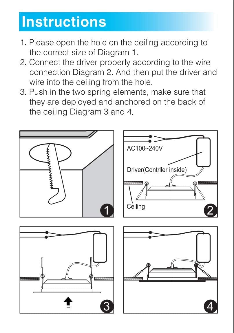 Mi.Light RGB+CCT Led Recessed Ceiling Downlight 9W Controlled by Milight RGB+CCT Remote and Smartphone APP Control Via Mi-Light