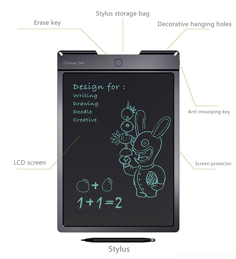 13 inch electronic screen writing tablet digital graphic drawing board office message graffiti lcd handwriting pad
