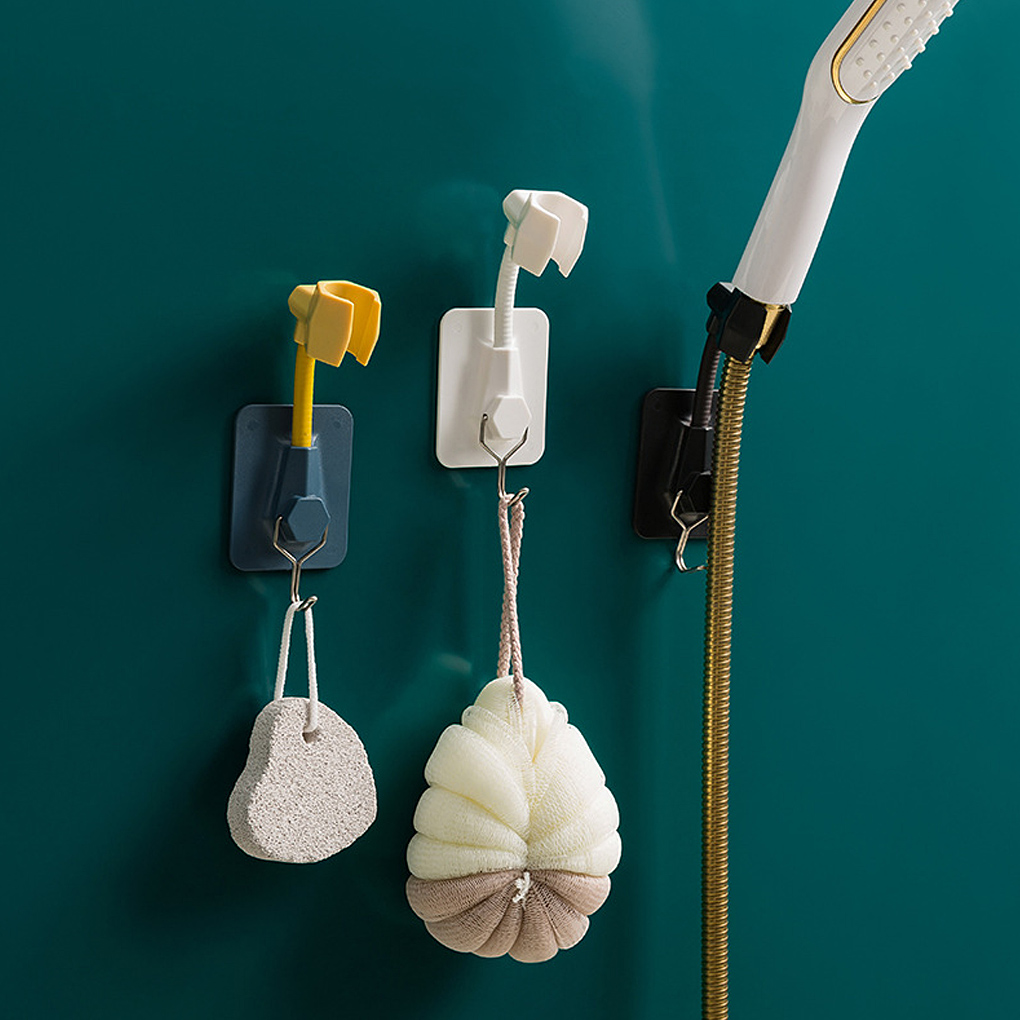 Recableght Verstelbare Douche Houder Muurbeugel Douchekop Houder Badkamer Plank Met Haak Zelfklevende Douchekop Rack