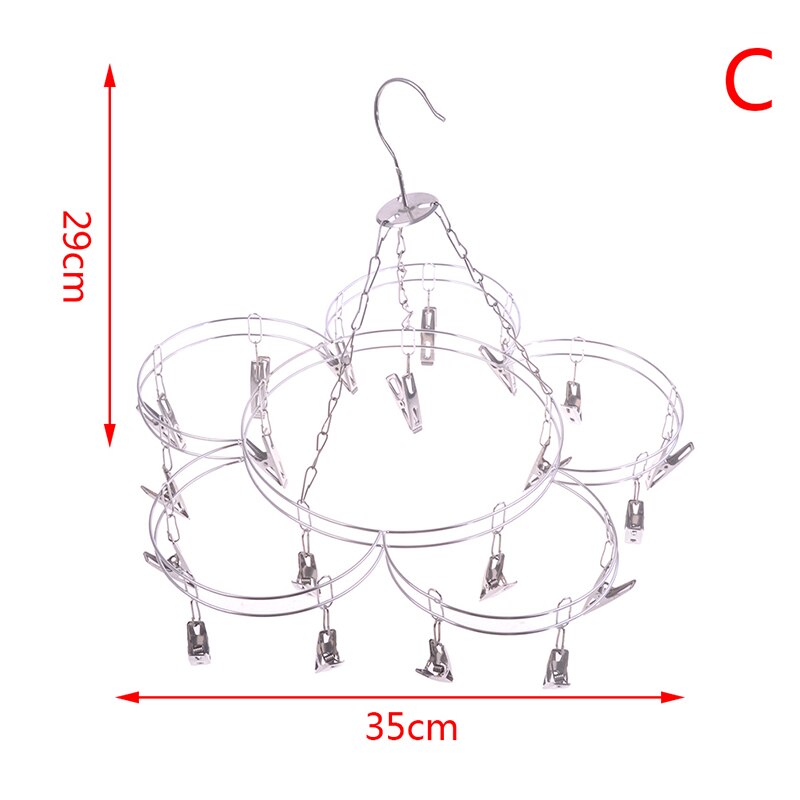 aluminium kleshenger rustfritt stål firkantet metalltråd klips stativ metall sokk undertøy klesklips utendørs lufttørker: C