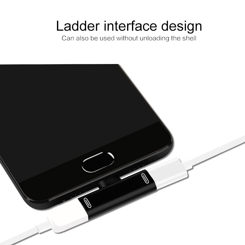 Doppio Tipo C USB-C Cuffia del Trasduttore Auricolare Audio di Ricarica Adattatore di Caricabatteria Splitter Convertitore per Xiaomi per Huawei Dropshipping