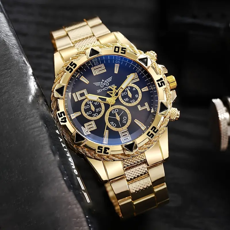 1 stk herreklokke, stor urskive kvarts forretningsklokke, ideelt valg for