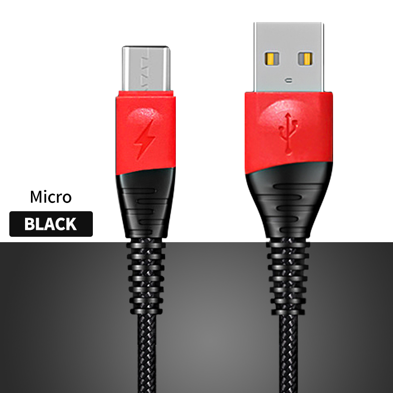 Kstucne Micro Usb Kabel 3M Sync Data Draad Microusb Kabel Voor Samsung Xiaomi Huawei Android Mobiele Telefoon Usb Micro charger Cord: Black / 1m