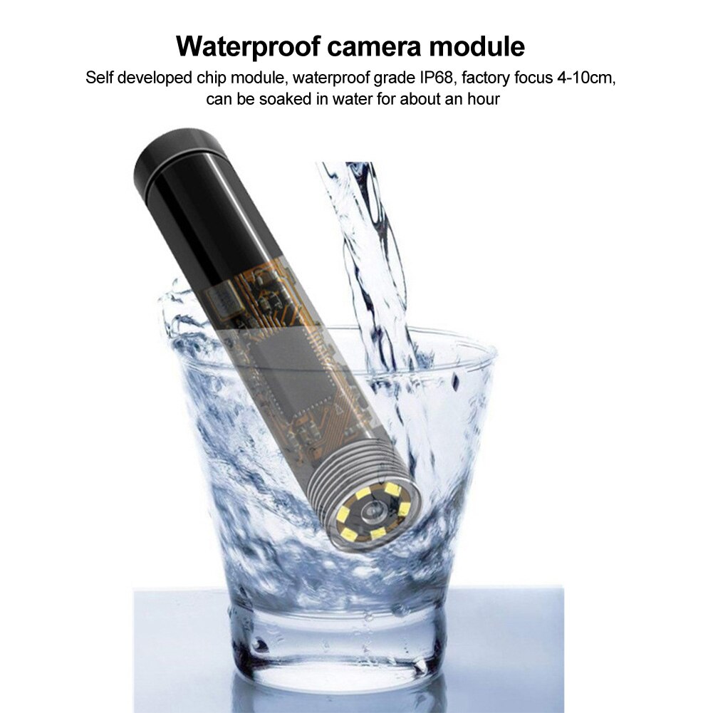 Home Inspection Snake Camera Multifunctional Wireless With 6LED Borescope 8mm Portable Smartphone WIFI Endoscope HD Waterproof