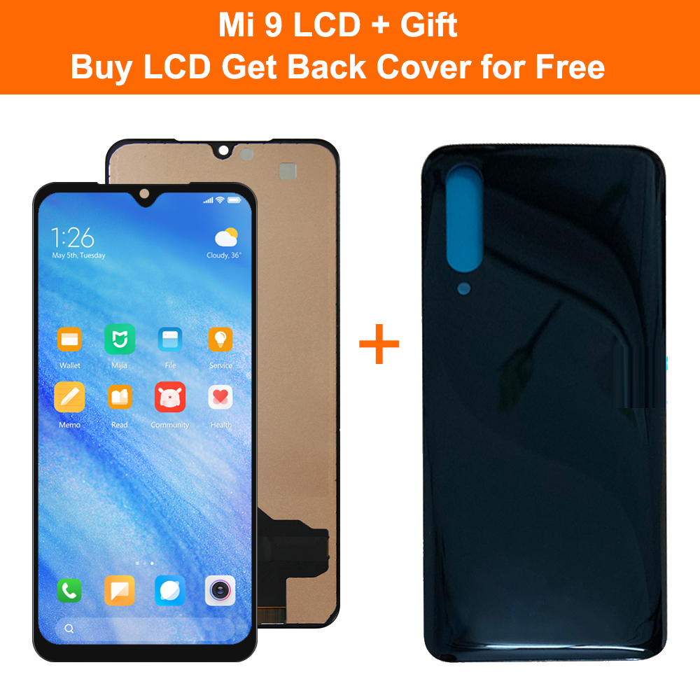 AMOLED For Xiaomi Mi 9 Mi9 LCD Display Touch Screen Digitizer Assembly With Frame For Xiaomi Mi9 M1902F1G Screen Replacement: NAVY