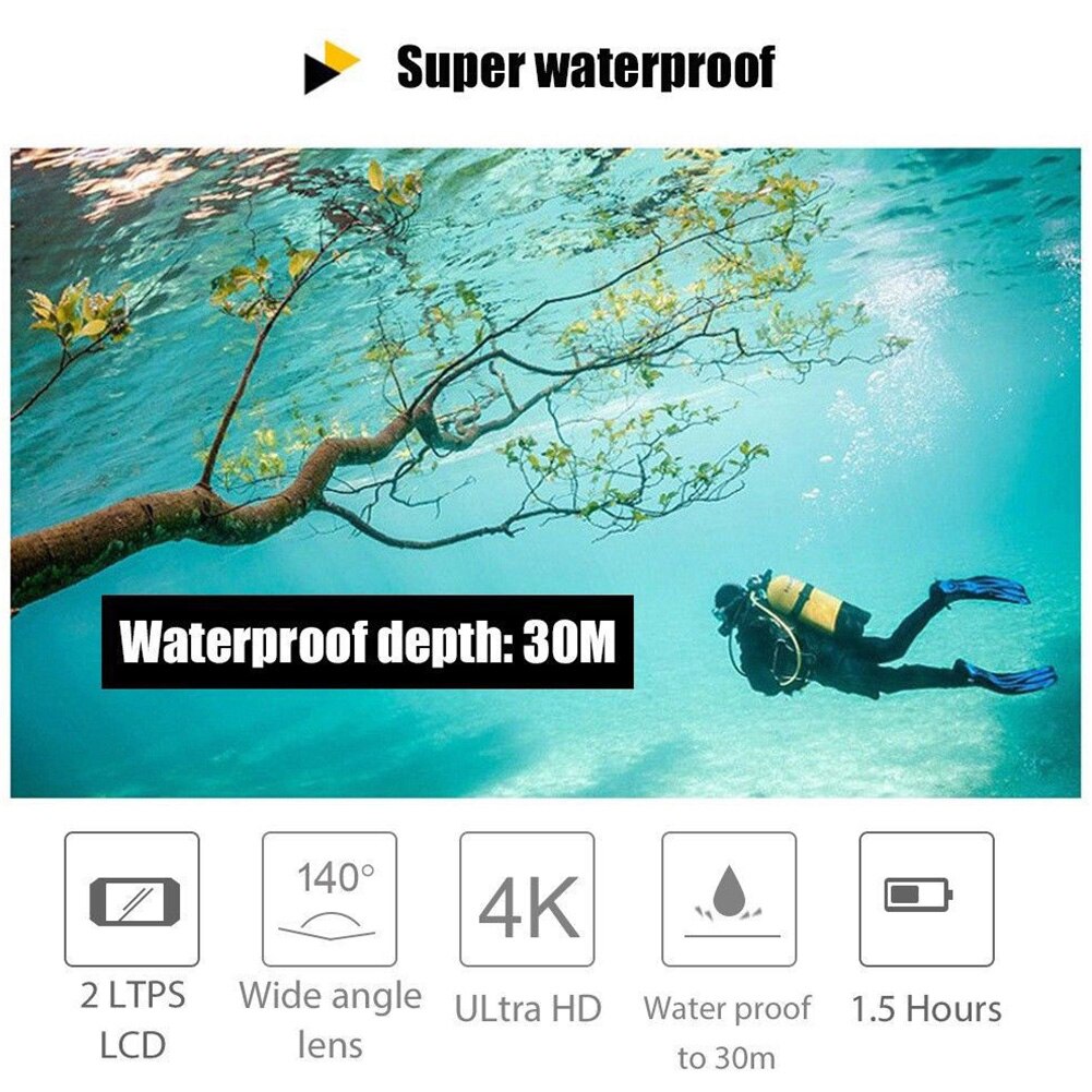 Action Camera Ultra HD DV Recording WIFI DVR Camcorder Waterproof Sport Remote Controller 1080p