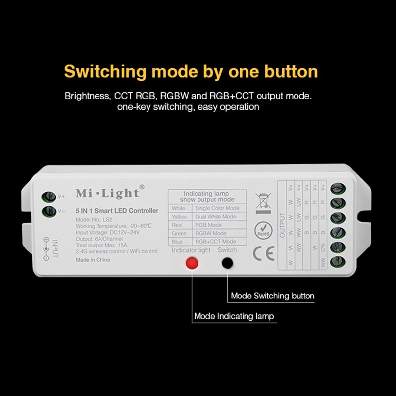 Milight LS2 2,4G Wireless 5 IN 1 Smart Led-Controller Für einfarbige CCT RGB RGBW RGBWW RGB + CCT Led-Controller