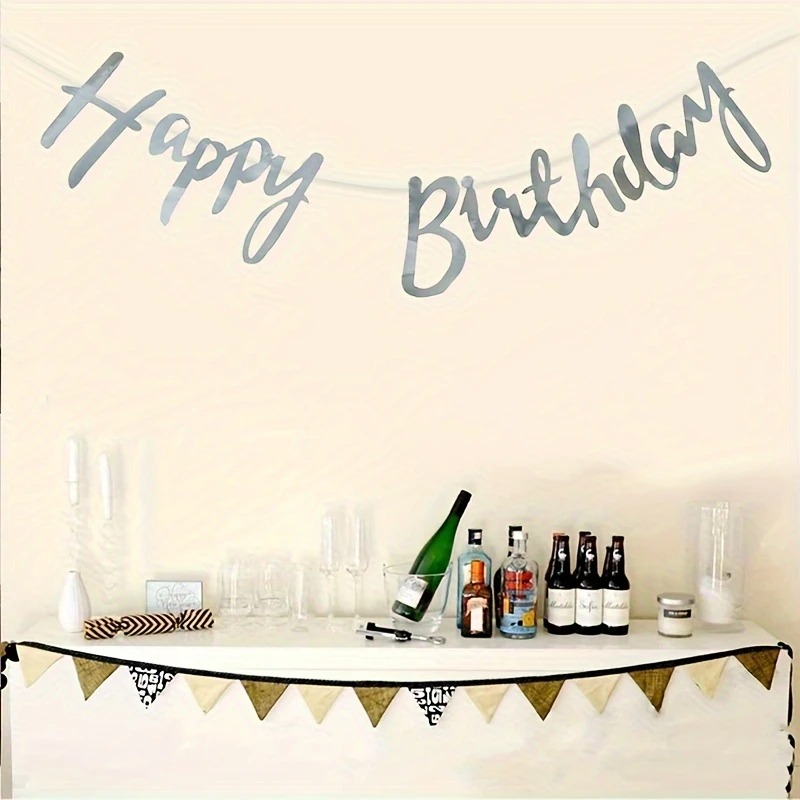 Pancarta de feliz cumpleaños, decoración para de boda, guirnalda colgante para Baby Shower, suministros para de cumpleaños de 1er cumpleaños para niño y niña