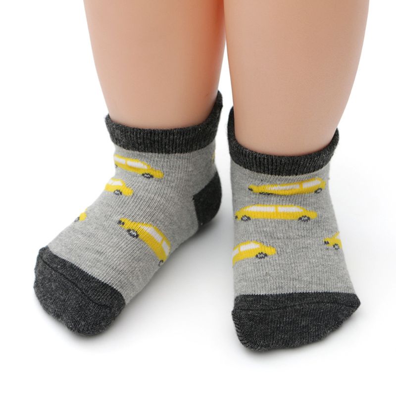 12 Paar/set Peuter Baby Antislip Cartoon Floor Kous Kids Jongens Meisjes Comfortabele Sox Gekamd Katoenen Sokken