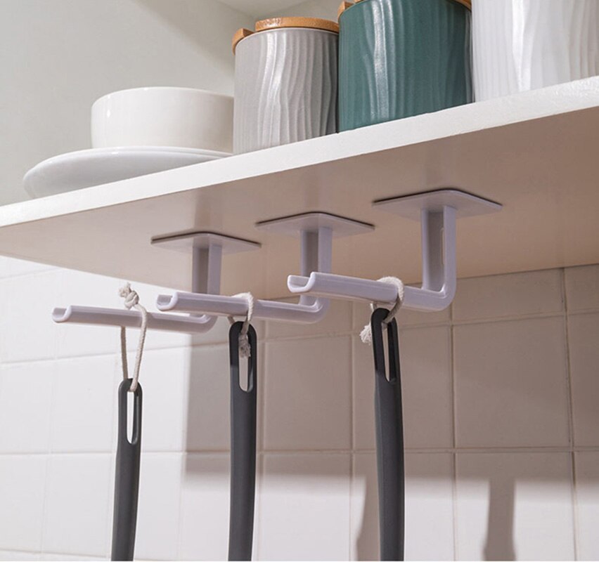 Cintre mural en tissu en forme de L, sans poinçon, pour manteaux, chapeaux, serviettes, vêtements, étagère de cuisine, support de salle de bain en rouleau