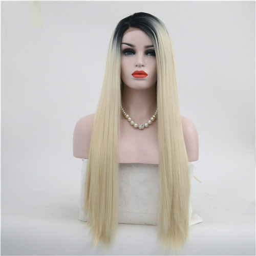 VREUGDE & BEAUTY 15 Stijlen Synthetisch Natuurlijk Smooth Lange Rechte Lace Front Pruik Hoge Temperatuur Fiber Voor Vrouwen Pruiken 28 inches: IMG-013