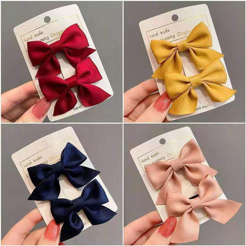 1 Pair Children Bow Hairpins Female Headwear Cute Princess Hairpin Girls Broken Hair Bangs Clip Hair Accessories Barrettes Gift
