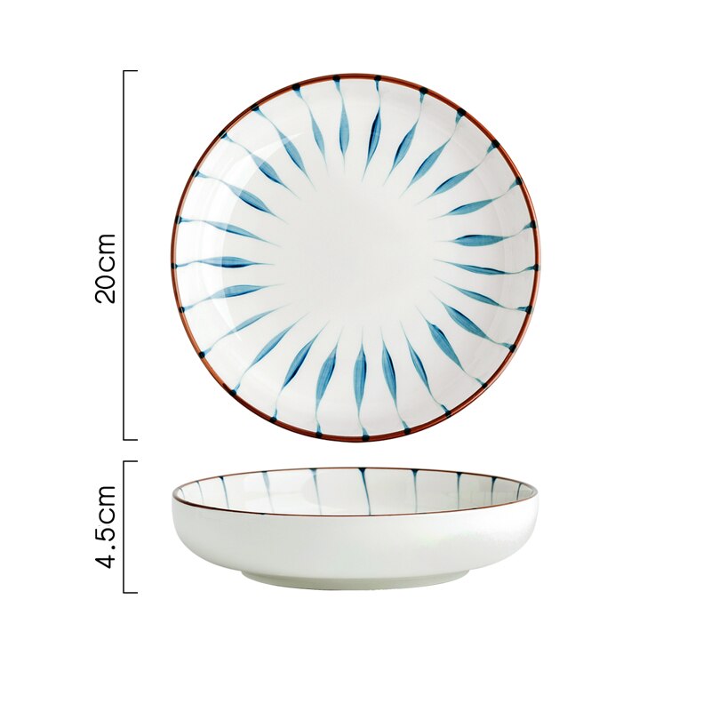 CHANSHOVA 8/10 inches Handmade ceramic bowl Personality Bowl Noodle salad plates Porcelain dining-plates Tableware G210: 1