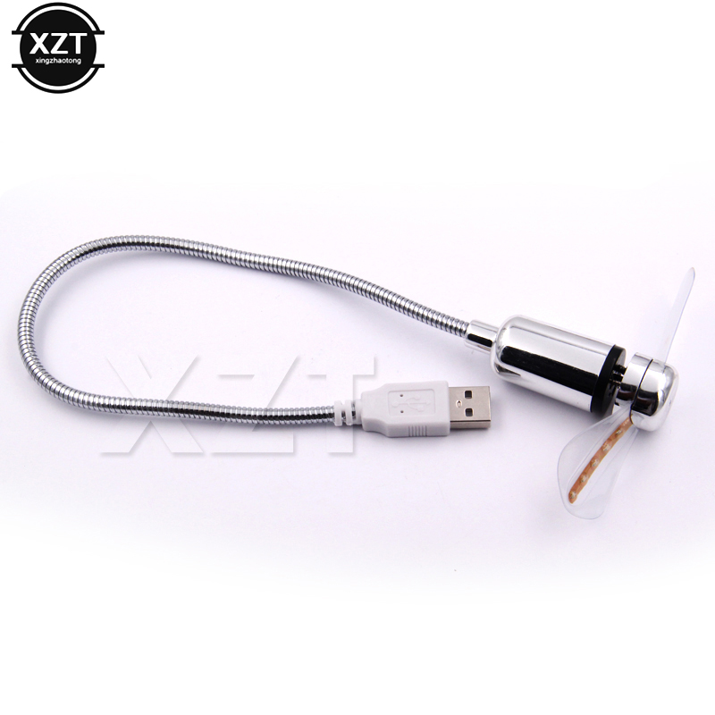 Ventilador USB móvil portátil alimentado por USB Mini ventilador de cuello de cisne para computadora portátil Oficina Hogar