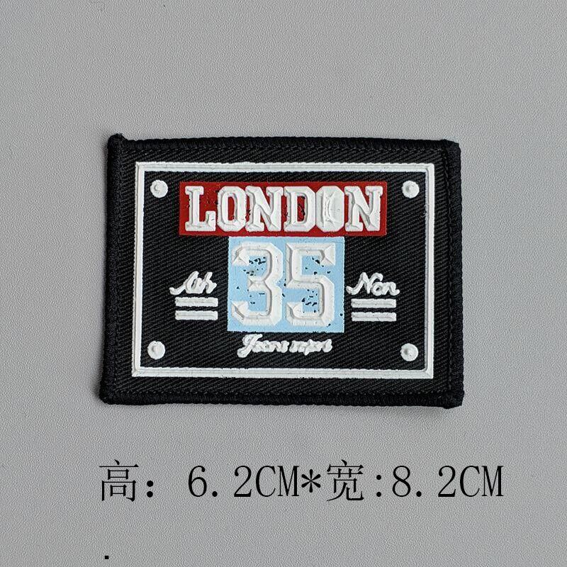 Lapp kläder färgglada dekorativa tillbehör badge etikett brev twill hip hop