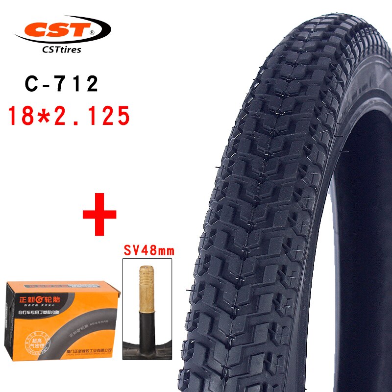 CST 18 inch wear resistant steel tire 18 * 2.125 folding bike parts C-712 small diameter bike inner outer tire: C712 18x2.125  SV48