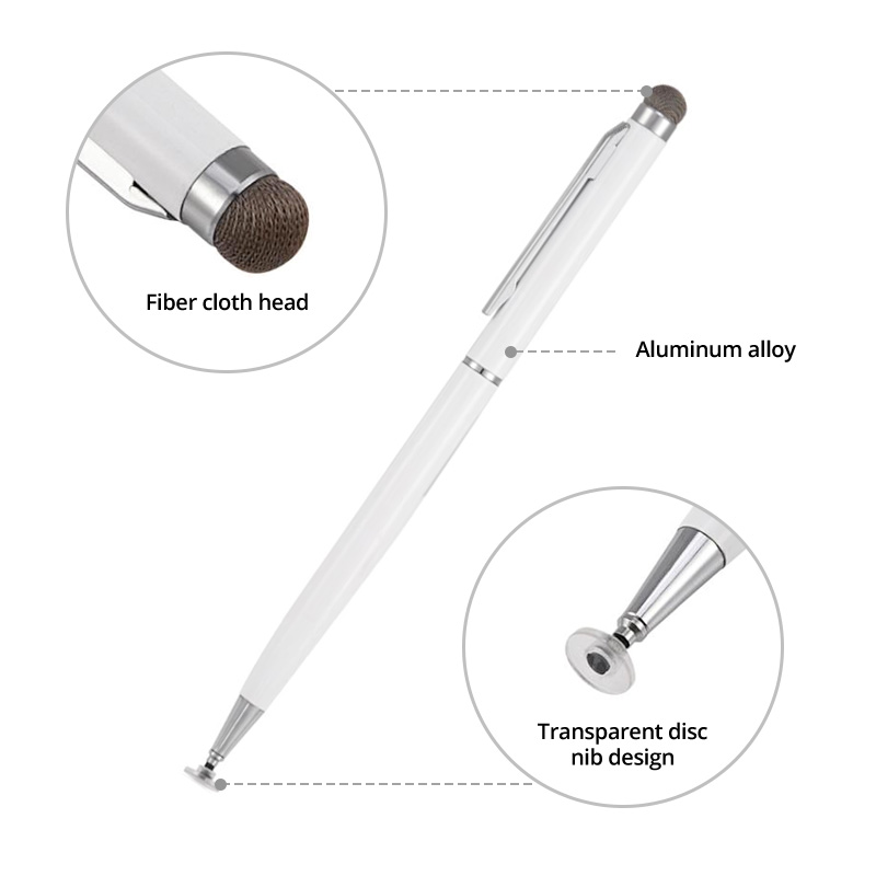 2 In 1 Stylus Pen Metal Hook Touch Screen Pen Tablet Drawing Writing Capacitive Pencil For Iphone Android Capacitive Touch Pen