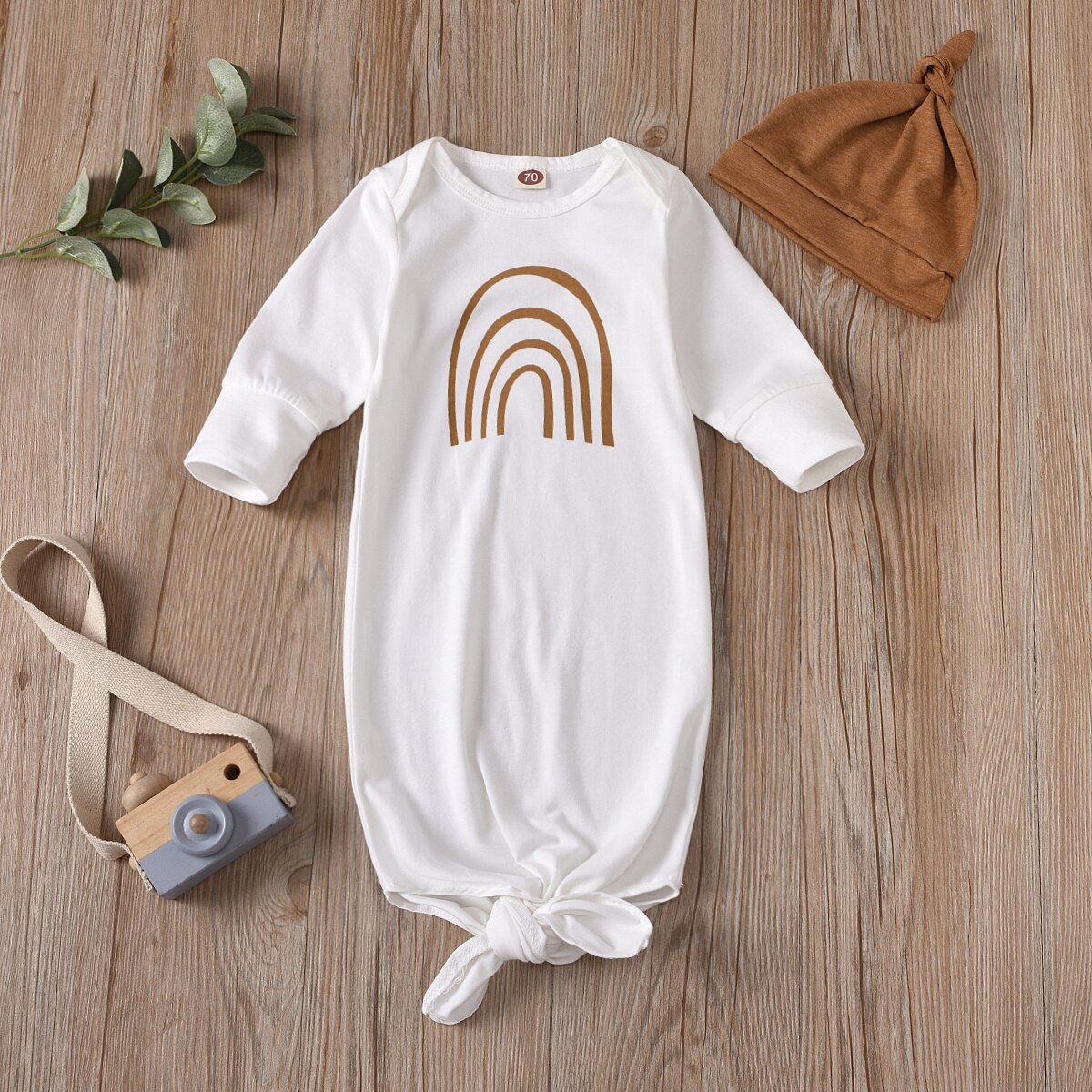 Sommer Herbst Baby Mädchen Jungen Süße Stil Karikatur Regenbogen Druck Schlafen Sack + Einfarbig Runde Hütte Atmungsaktiv Bausatz: B