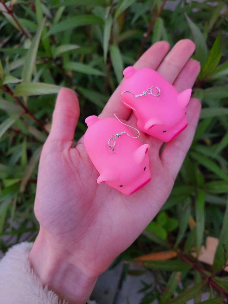 Baby Roze Piggy Oorbellen Piepende Varken Oorbellen Vrouwen Kinderen Mooie Leuke Sieraden