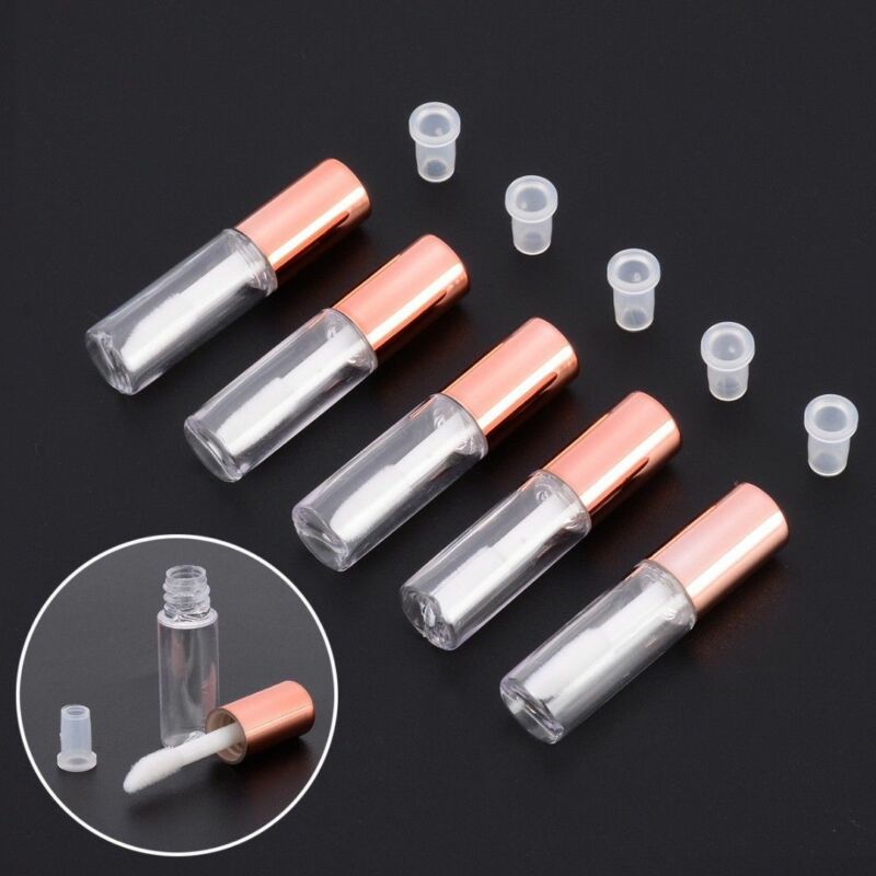5/10x 1.2ml mini plastik tom klar lipgloss tube balsam makeup flaske beholder