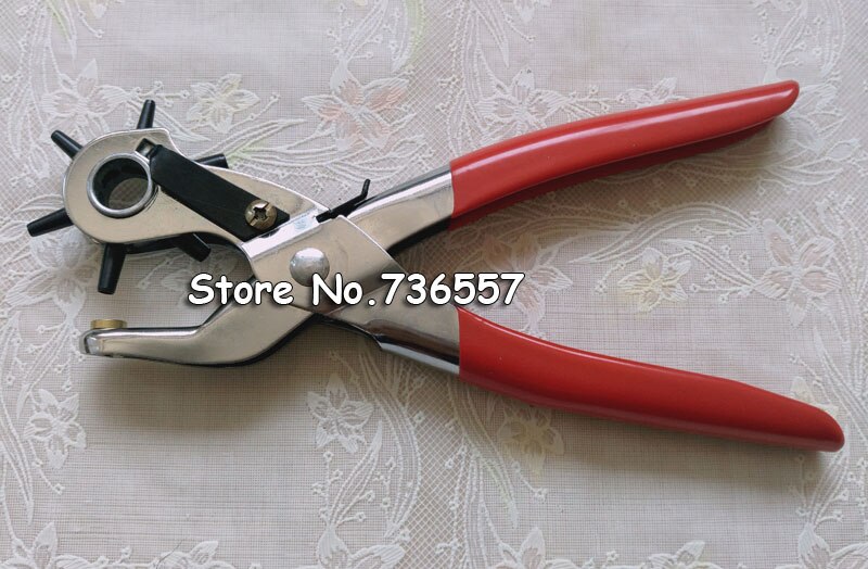 9 inch 6 Sized Heavy Duty Leather Hole Punch Hand Pliers Belt Holes Punches
