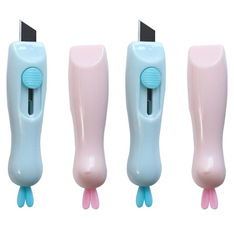 4 stuks intrekbare scheermesjes, mooi chique konijnenkunst, briefopener