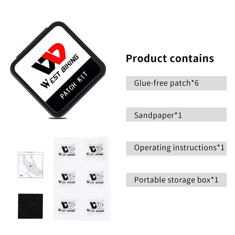 West biking cykel indre dæk patch reparationsværktøj cykel punktering reparation gummi patch mtb landevejscykel ingen lim hurtigt dæk reparationsværktøj