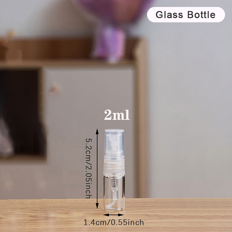 Mini botella de vidrio transparente para Perfume, frasco vacío para cosméticos, tubo de ensayo de muestra, viales de vidrio fino, 2ML, 3ML, 5ML, 10ML: Gris claro