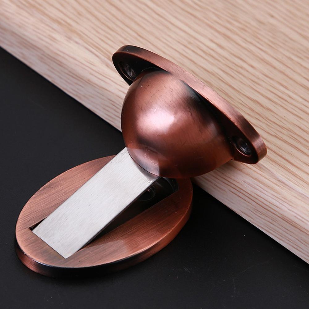 150g Door Stop Magnetic door knocker Magnetic Invisible Door Holder Stopper Doorstop Anti-Collision Floor Mounted black: Red