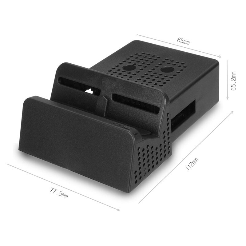 Modified Cooling Dock Case TV BoxBlack Portable Replacement DIY For Nintendo Swicth Accessory with USB portsWithout IC Circuit