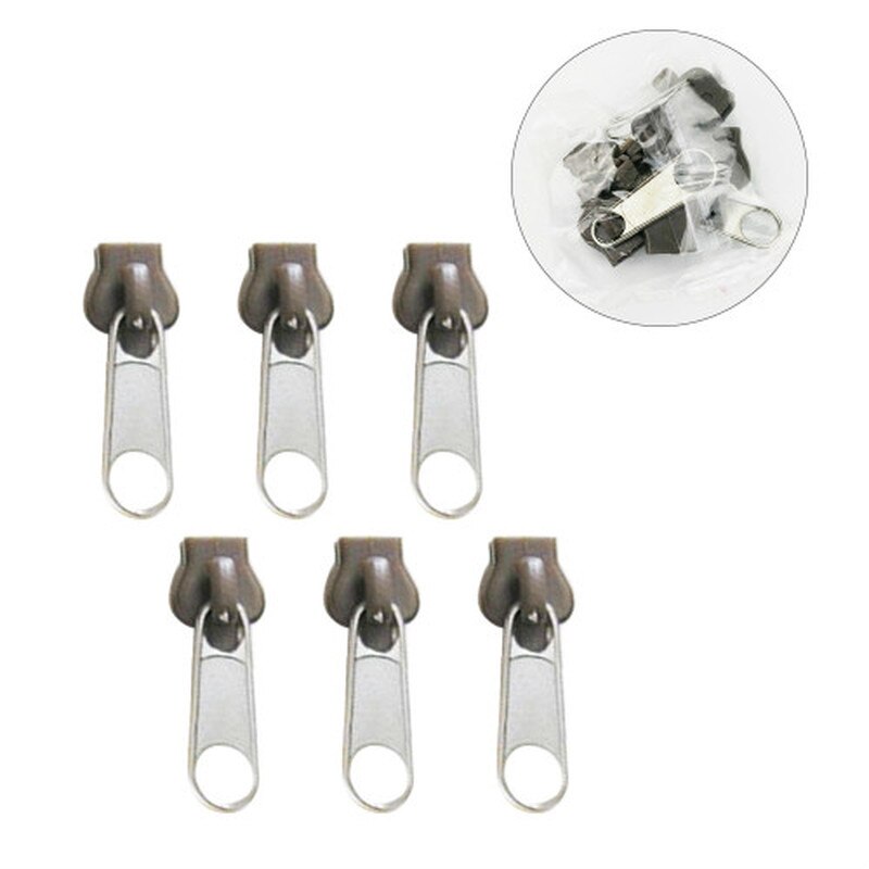 6PCS Zipper Repair Kit Universal Zipper Fixer Replacement Zipper Pull Rescue Kit with Metal Slide 3 Different Zipper Sizes