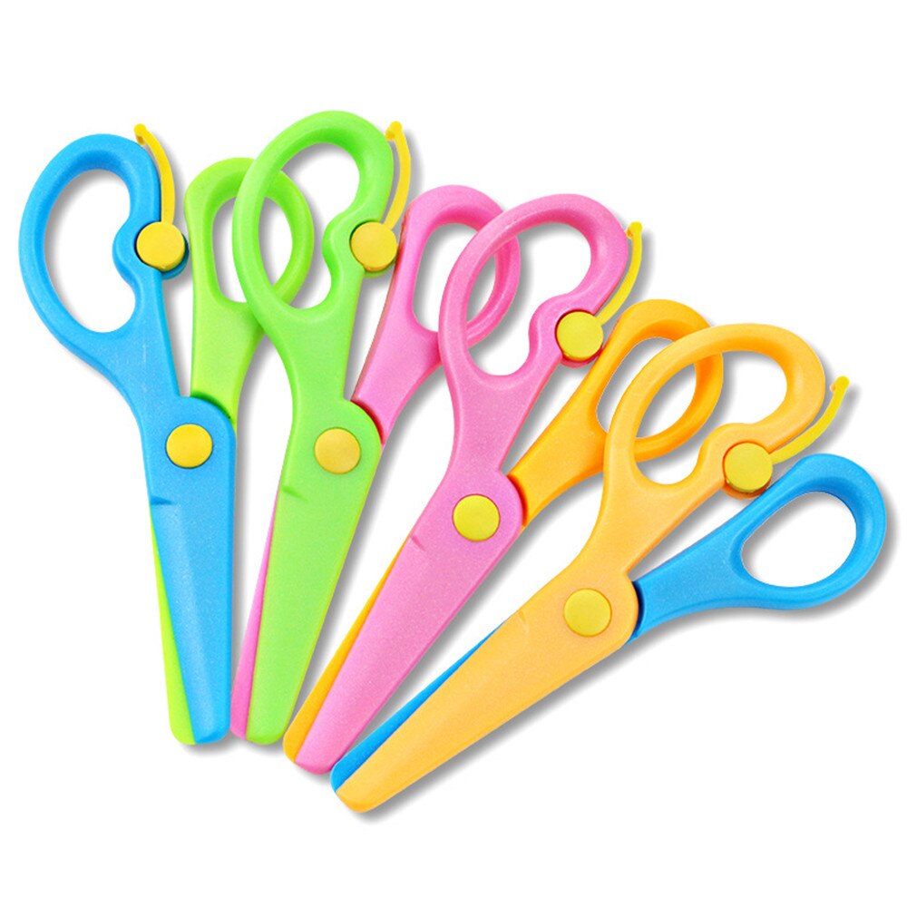Mini tijeras de seguridad de colores mezclados de caramelo para niños, herramienta de fabricación de tarjetas de corte de papel artesanal, tijeras de seguridad, papelería escolar de arte, 1 ud.