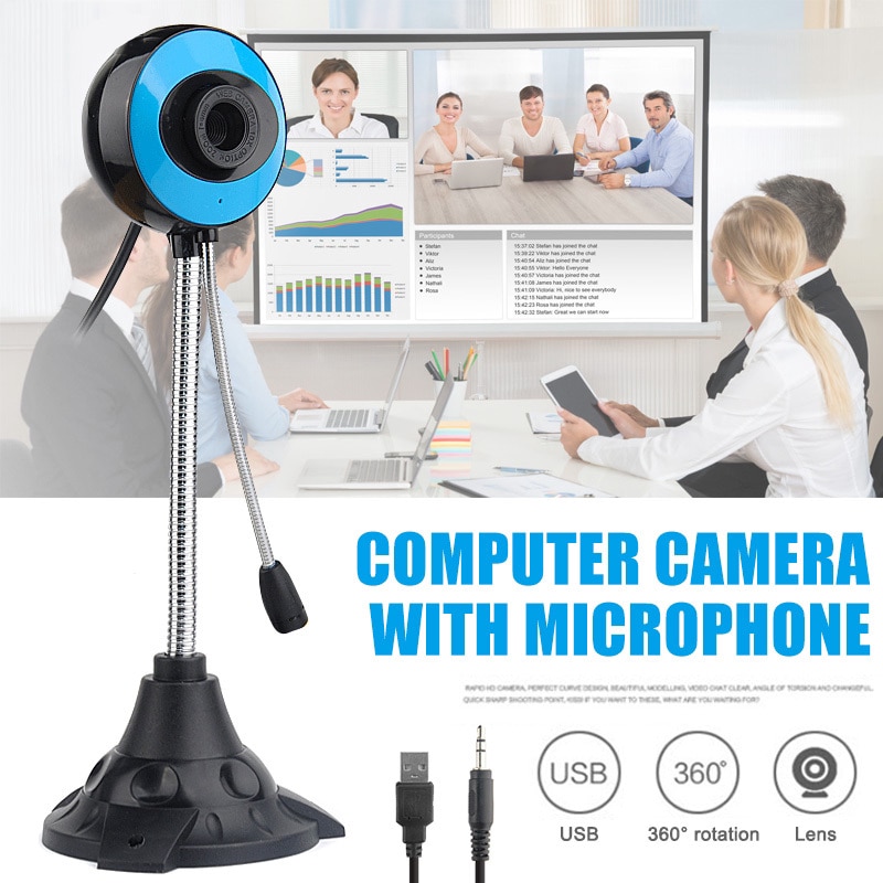 360 Degrees Webcam 480p USB Camera Rotatable Video Recording Web Camera With Microphone For PC Computer Peripherals USB2.0