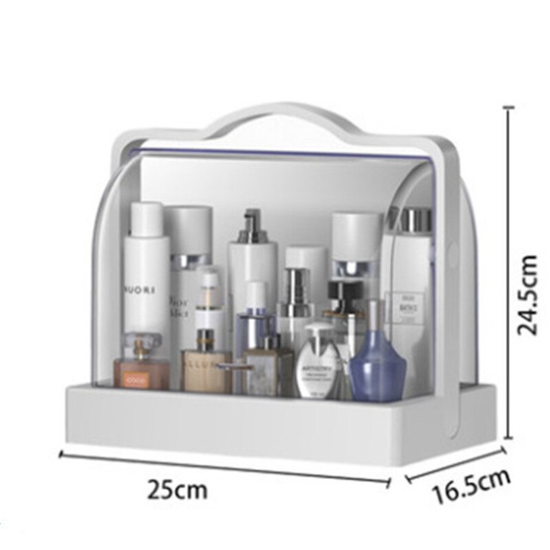 Organisateur de maquillage tendance grande capacité | Anti-poussière, boîte de rangement de cosmétiques, bureau beauté, tiroir de rangement: A