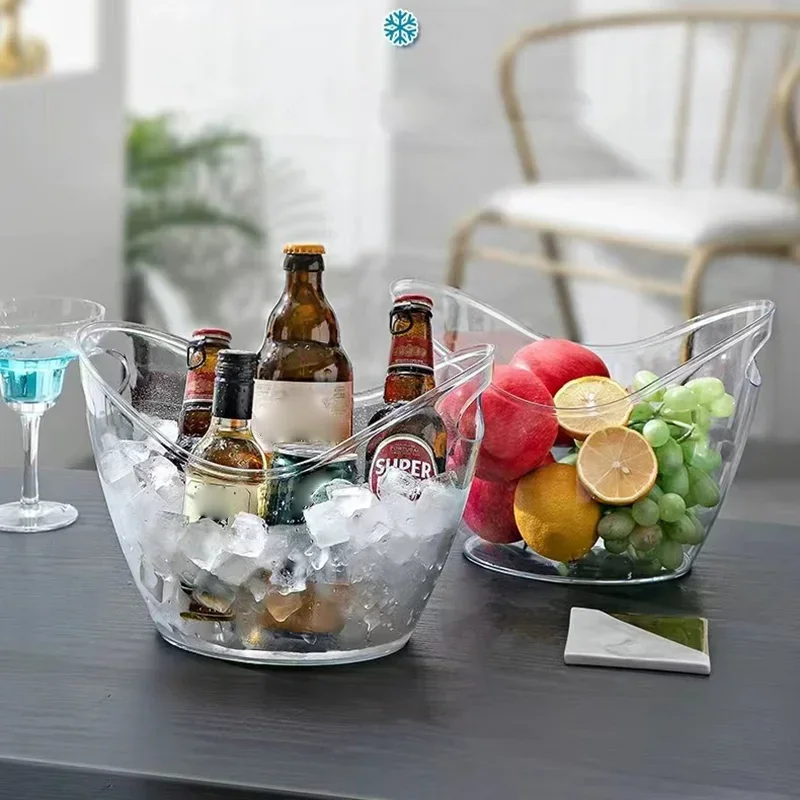 Clear Ice Bucket Beverage Tub Transparent Cooling Large Ice Bucket For Wine Champagne Bar Supplies for Family reunion