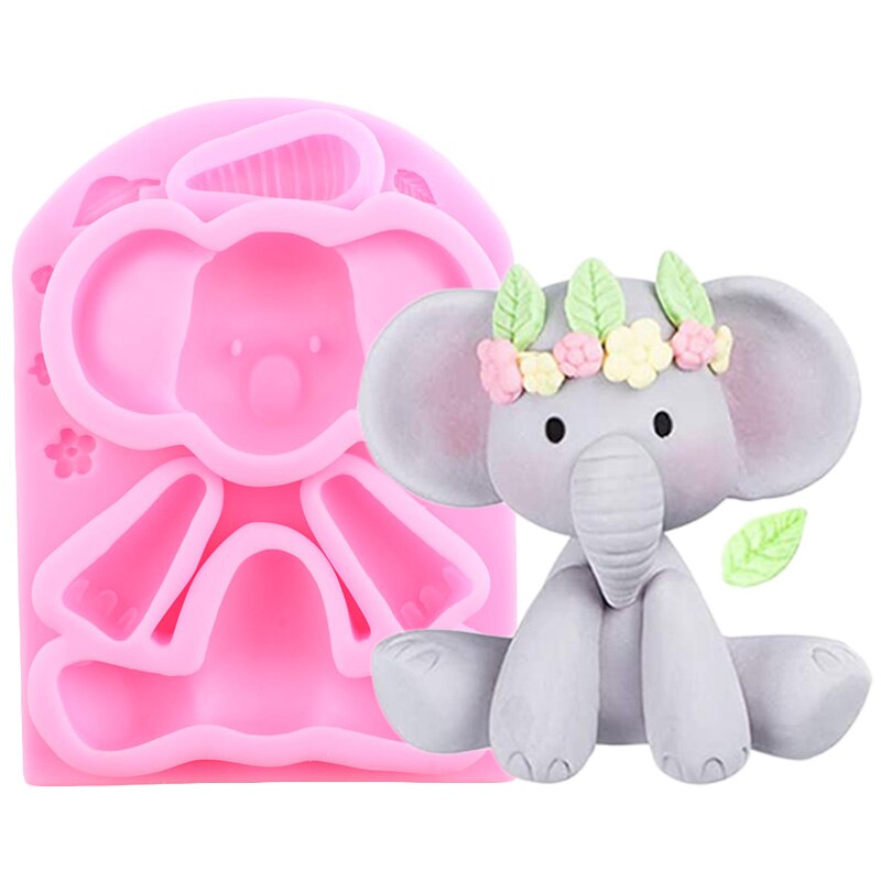 Animali della giungla stampo in silicone elefante scimmia giraffa mucca leone caramelle stampi per fondente al cioccolato strumenti per decorare la torta di compleanno del bambino