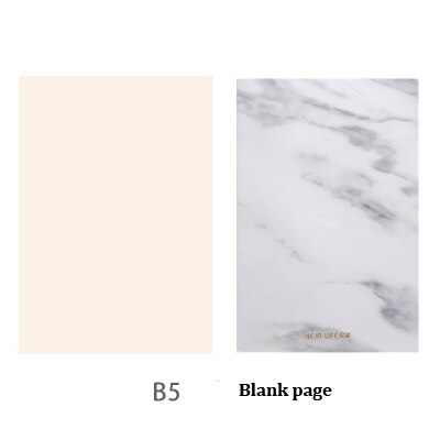 Nordic Style Stationery Marble Soft Cover A5/B5 Notebook Paper Notepad Diary Journal Office School Travelers Drawing: B5  blank page