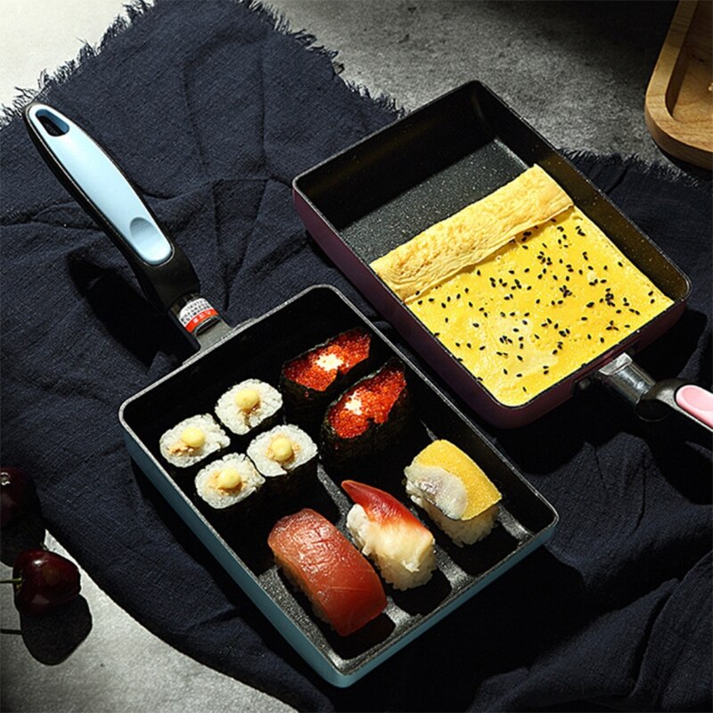 Retangular Omelette Pan Tamagoyaki Egg Pan, Nonstick Maifan Stone, Anti-Scalding Handle for Glass ,Electic Gas Stove