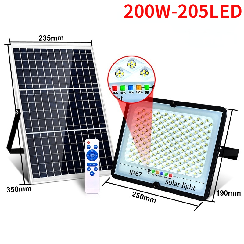 KHTO – lampe solaire à large faisceau avec télécommande, imperméable, éclairage d&#39;extérieur, projecteur de paysage, idéal pour un jardin ou une rue