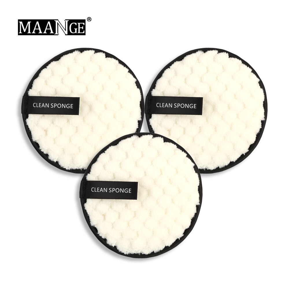 Mikrofaser Tuch Pads Entferner Gesicht Reinigung Handtuch Mehrweg Reinigung machen-hoch Schwamm Doppel Schicht Nagel Kunst Reinigung Wischen Werkzeuge: 3Stck-Weiß
