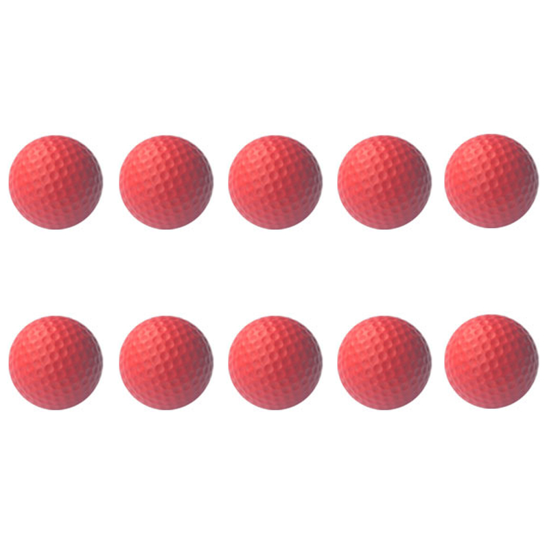 Palline da golf in schiuma PU da 10 pezzi, spugna elastica per allenamento per interni ed esterni: Rosso