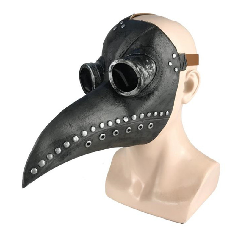 Máscara de Doctor de peste negra para Halloween, disfraz de médico de goma Steampunk, máscara de látex con pico de pájaro, accesorios de Cosplay para niños y adultos