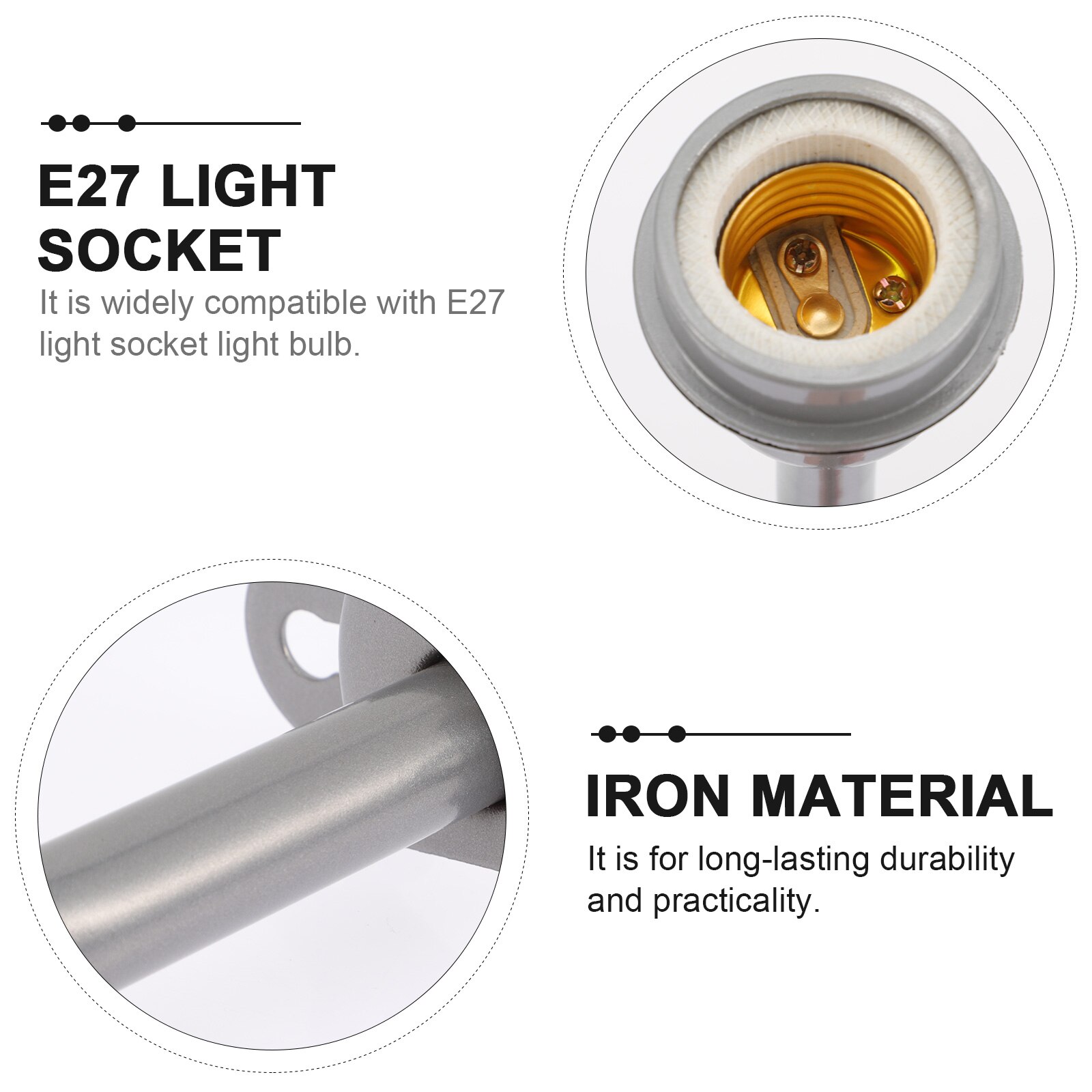 Lamp Pole E27 Base Waterproof Wall Mounted Home Lamp Holder Lighting Diy Stand