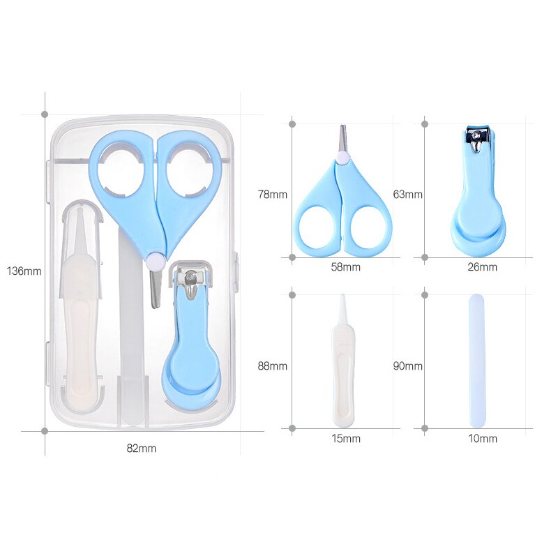 4Pcs/Set Mini Manicure Cutter Safety Multifunction Portable Short Blade Baby Care Set Nail Scissors Finger Trimmer Scissor